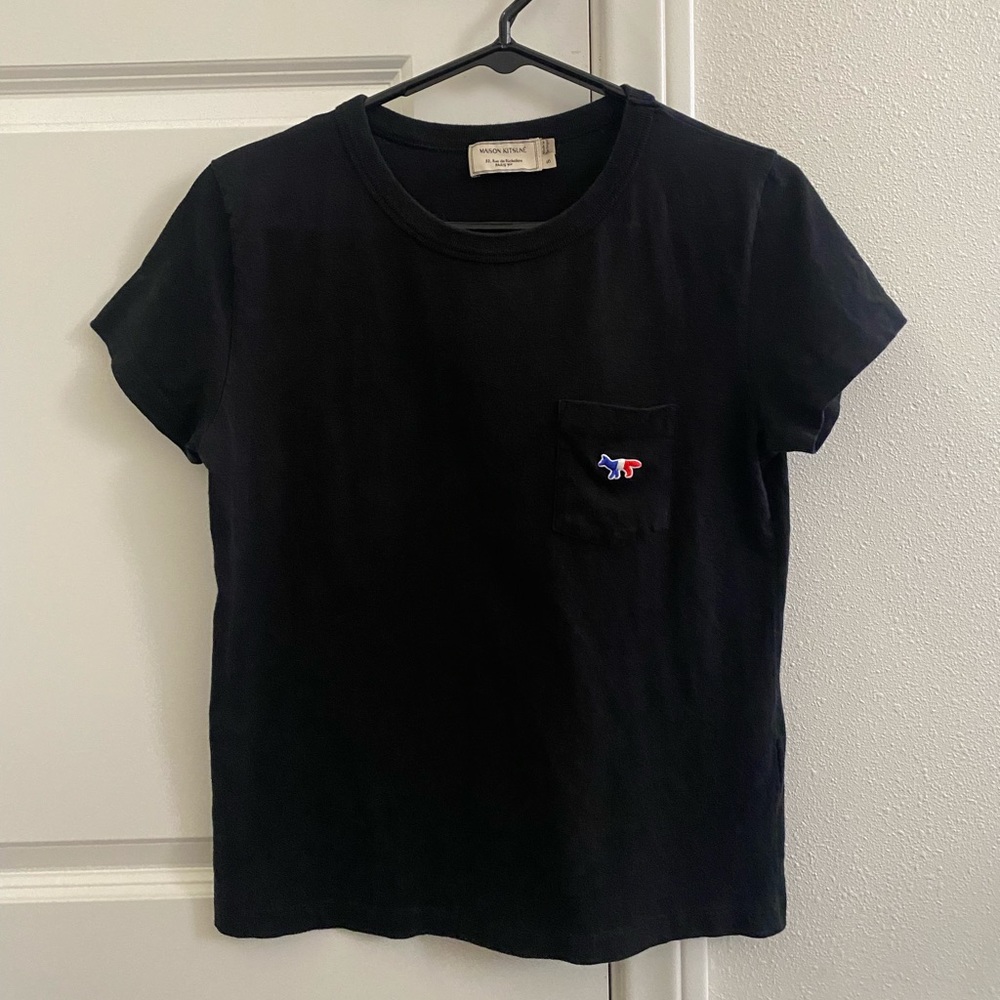 Maison Kitsune Fox Short-Sleeved T-Shirt Crew Neck Black - Woman’s S